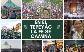 En el Tepeyác la fe camina Multitud de peregrinos reunidos en la Basílica de Guadalupe durante la celebración del 12 de diciembre, con fieles caminando y rezando en el atrio.