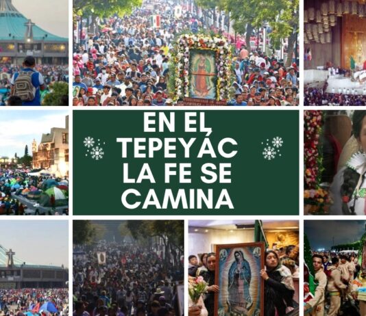 En el Tepeyác la fe camina Multitud de peregrinos reunidos en la Basílica de Guadalupe durante la celebración del 12 de diciembre, con fieles caminando y rezando en el atrio.