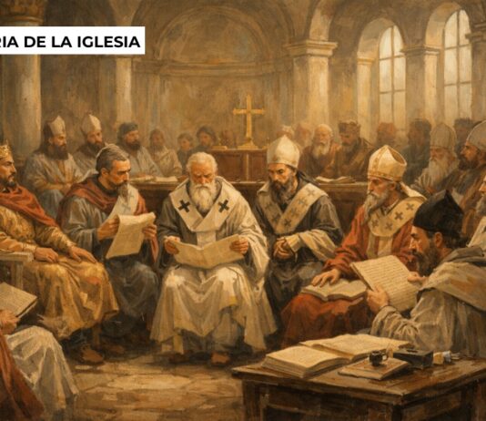 A 1700 años del Concilio de Nicea, la Iglesia reafirma su fe y aprende a relacionarse con la disidencia Ilustración del Concilio de Nicea con obispos reunidos en asamblea leyendo textos y dialogando sobre la fe cristiana en el siglo IV.